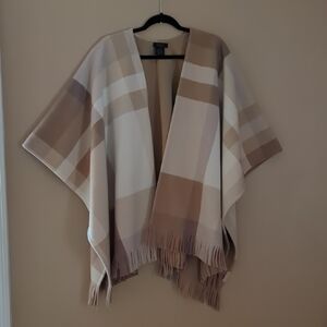 RACHEL Rachel Roy Cream Textured Poncho